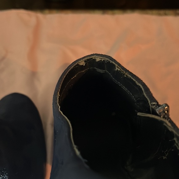Impo Velvet Navy Booties Bow Detail on Back Sz 10M - Picture 8 of 9